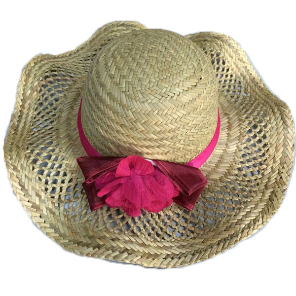 2020 New Pink Petal Flower Fashion Sunshade Lady Sun Hat Straw Hat Wide Hat Ladies Cap
