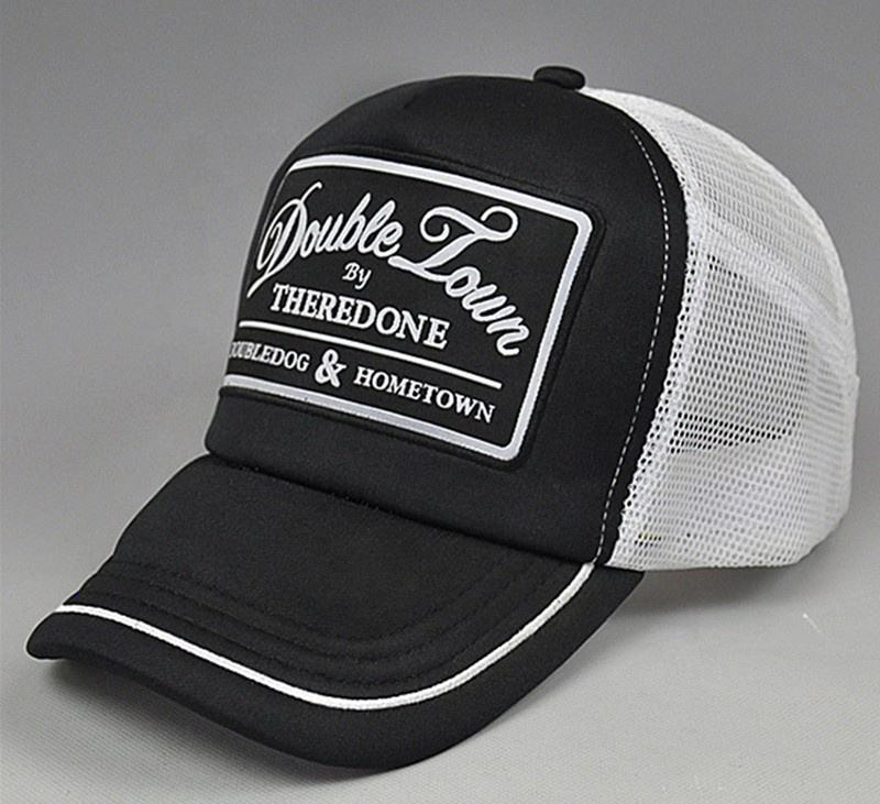 Custom high quality powder puff embroidery A-frame cotton fabric men's baseball hat 5 panels baseball cap embroidery logo