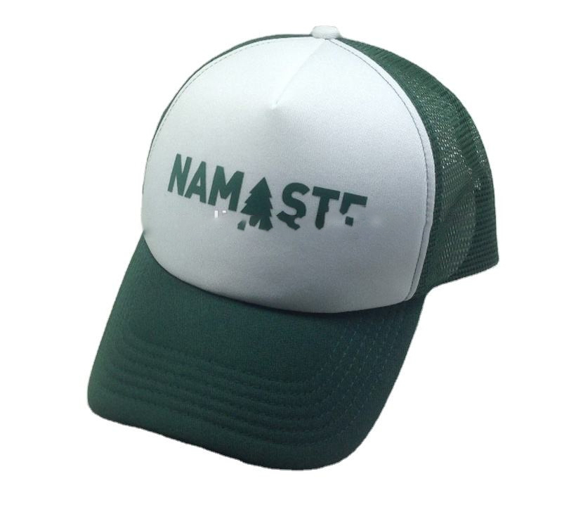 Portable curved trim baseball arket hat custom embroidered baseball cap Design Mesh Hats Green Color