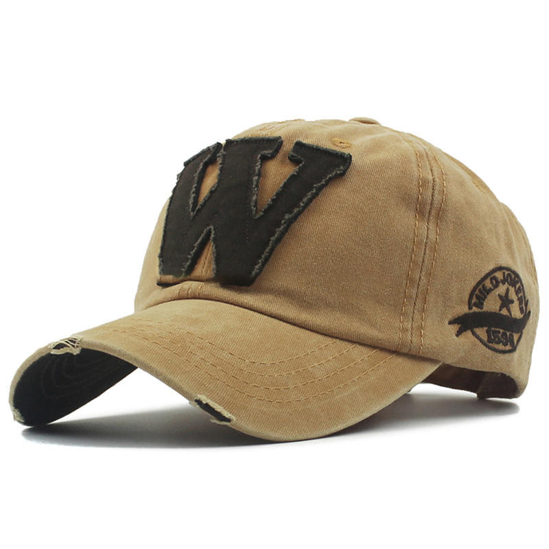 Wholesale unisex baseball cap with capital letters W outdoor sport cap