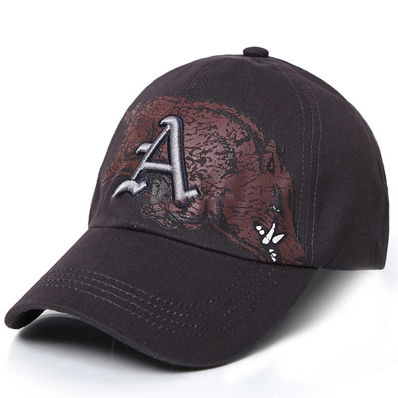 Lettered baseball cap with capital letters A outdoor sport hat for man