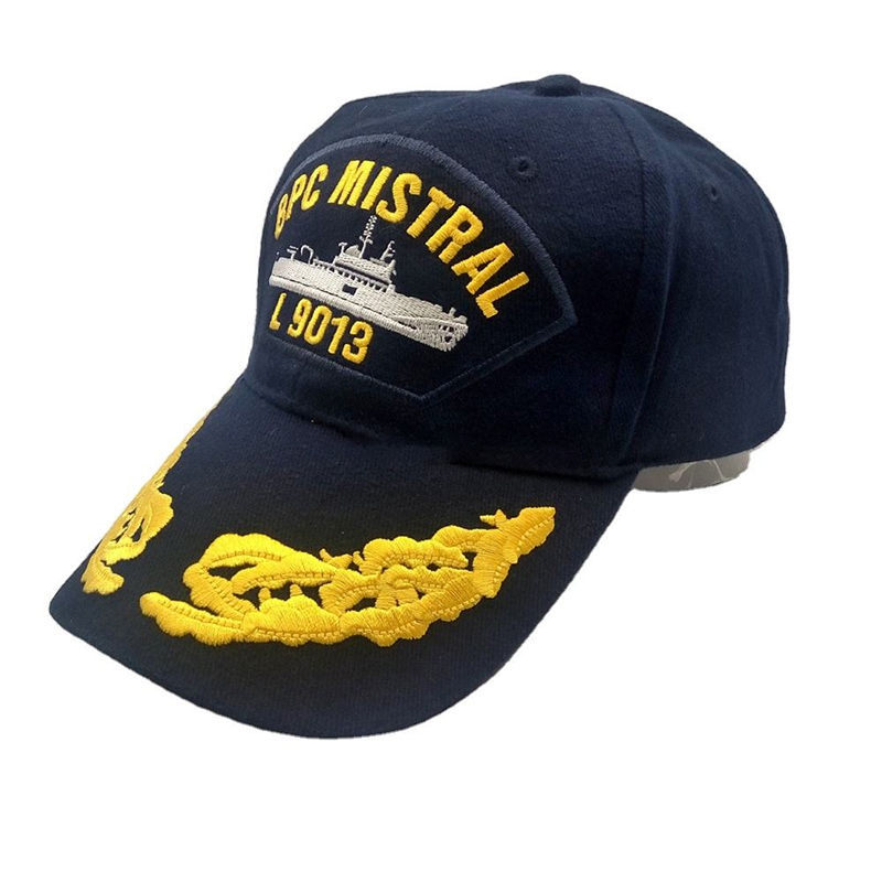 Yellow domineering 3D embroidery extended brim baseball hat shading European hip hop joker hat