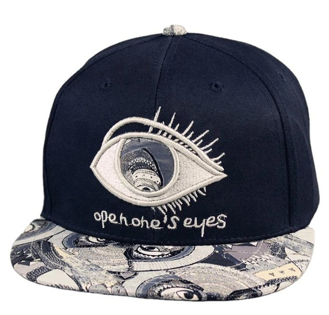 wholesale nice big eye snapback cap custom print snapback cap 5 panel hats