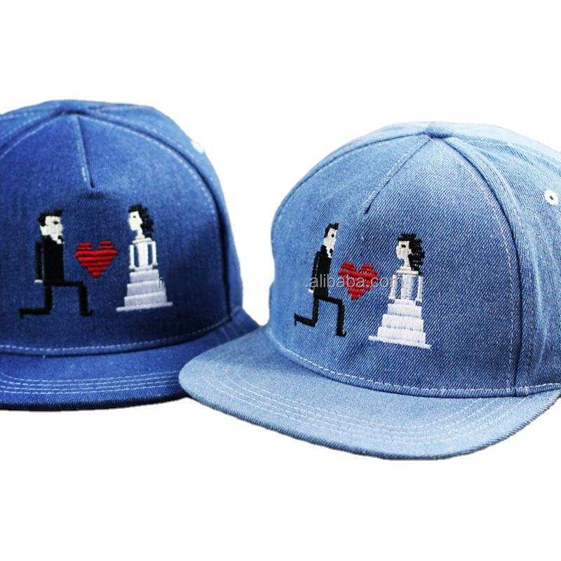 Custom embroidery couples 5 panel hatssnapback cap baseball recycled materials