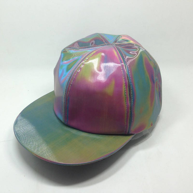 Waterproof Snapback Cap With Rainbow Custom Laser PVS Fitted Hip Hop 5 panel hats