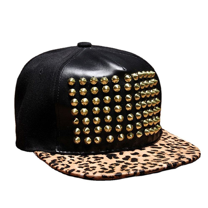 Men and womenStyle Fashion Printed Brim Metal Rivet Snapback Cap