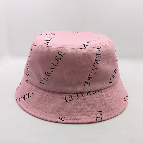 uv protection screen print pink bucket hat woman hat