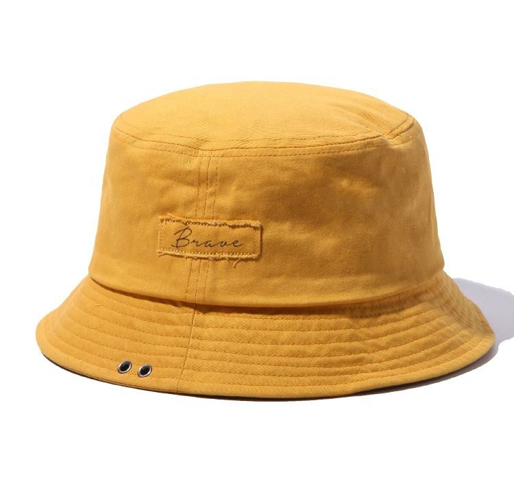 low moq custom embroidery vintage bucket hat with different color